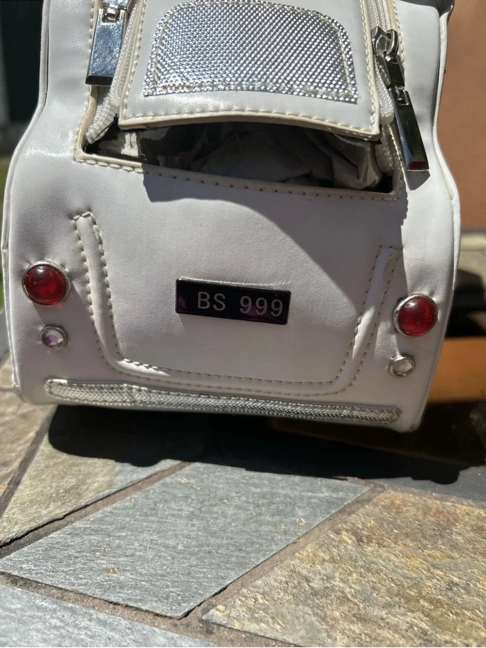 New With Tags! Fiat Style Car With Silver Hardware Novelty Crossbody Purse